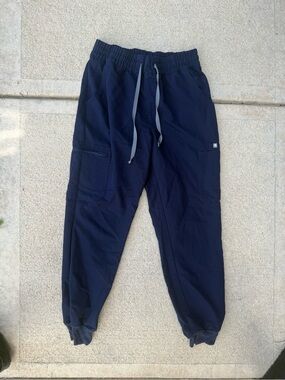 Figs scrubs Navy Elastic-Waist Jogger Pants medium
